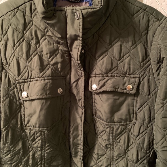 Vince Camuto Quilted Olive Green Jacket - Picture 2 of 7